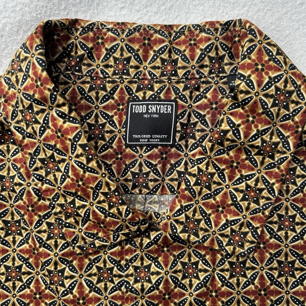 Todd Snyder Ceplok Geometric Pattern Long Sleeve Button Down Shirt Men's L - Picture 3 of 13